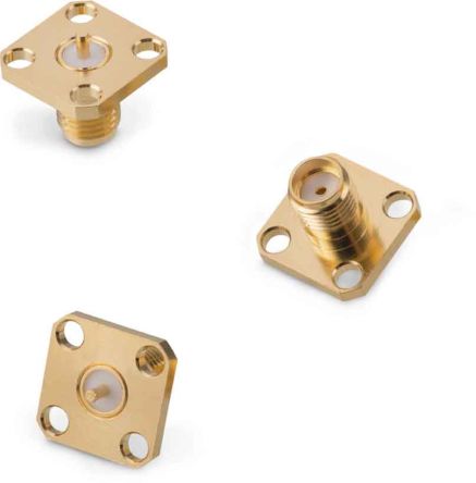 Wurth Elektronik WR-SMA Series, Jack Flange Mount SMA Connector, Solder Termination, Straight Body [60312422114521]; 181-0110