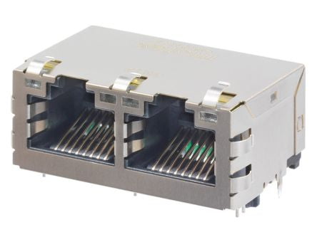 Molex 93828 Series Female RJ45 Connector, Through Hole Right Angle 2 Port 8 -Way [93828-3026]; 186-5036