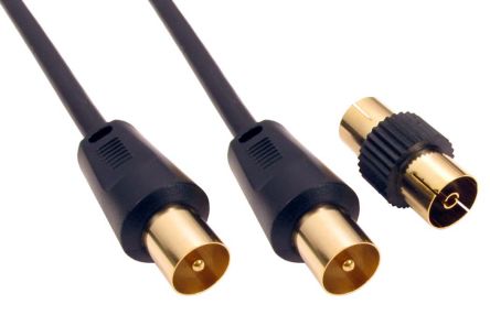 RS PRO Male TV Aerial Connector to Male TV Aerial Connector, 1m, RF Coaxial, Terminated75 Ω [0]; 192-4482