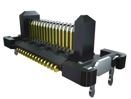 Samtec FT5 Series PCB Header, 30 Contact(s), 0.5 mm Pitch, 2 Row(s), Shrouded [FT5-30-03.0-L-DV-TH-P-TR]; 196-6775