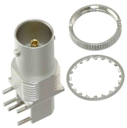 Samtec BNC Series, Jack PCB Mount BNC Connector, 75Ω, Through Hole Termination, Right Angle Body [BNC7T-J-P-GN-RA-BH1]; 196-6845
