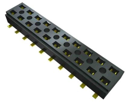 Samtec CLT Series Vertical Surface Mount PCB Socket, 2-Contact, 2-Row, 2mm Pitch, Press-In Termination [CLT-102-02-L-D-TR]; 196-6907