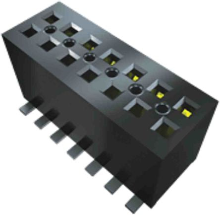 Samtec FLE Series Vertical Surface Mount PCB Socket, 20-Contact, 2-Row, 1.27mm Pitch, Solder Termination [FLE-110-01-G-DV-TR]; 196-9885