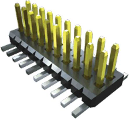 Samtec FTM Series Vertical Surface Pin Header, 20 Contact(s), 1 mm Pitch, 2 Row(s), Unshrouded [FTM-110-02-L-DV]; 196-9903