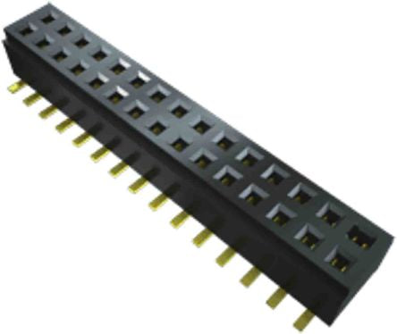 Samtec CLM Series Vertical Through Hole Mount PCB Socket, 30-Contact, 2-Row, 1mm Pitch, Solder Termination [CLM-115-02-L-D]; 197-0097