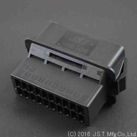 JST, J2000 Female PCB Connector Housing, 2.5mm Pitch, 20 Way, 2 Row [J21DPM-20V-KX]; 201-8590