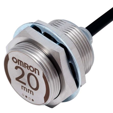 Omron Inductive Threaded Barrel Proximity Sensor, M30, 20 mm Detection, NPN NO, 10 → 30 V dc [E2EW-X20C130 2M]; 201-9683