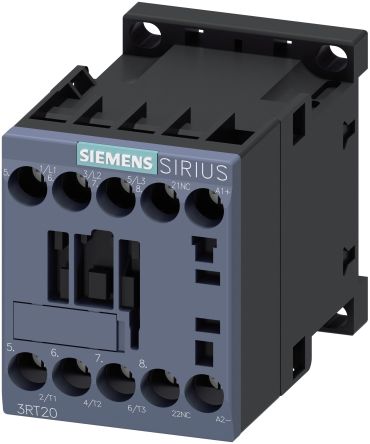 Siemens SIRIUS 3RT Size S00, 3RT2 Contactor, 24 V dc Coil, 3-Pole, 9 A, 4 kW, 1NC, 400 V ac [3RT2016-1KB42]; 203-2650