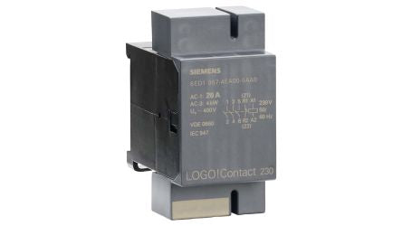 Siemens LOGO! LOGO Contactor, 230 V ac Coil, 3-Pole, 20 A, 4 kW, 3NO + 1NC [6ED1057-4EA00-0AA0]; 203-4067