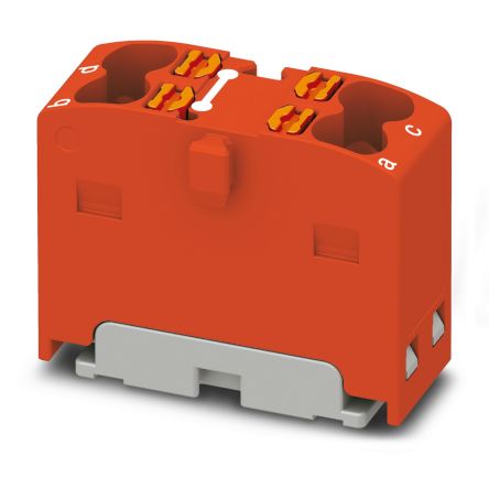 Phoenix Contact Distribution Block, 4 Way, 2.5mm², 17.5A, 450 V, Red [1046611]; 207-2817