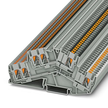 Phoenix Contact 3210603 PTTBS 2.5-TWIN-PV Series Grey, 0.14 → 4mm², Push In Termination [3210603]; 207-3736