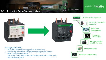 Schneider Electric Thermal Overload Relay, 2.5 A F.L.C, 5 A Contact Rating, 690 Vac, TeSys [LRD076]; 211-1815