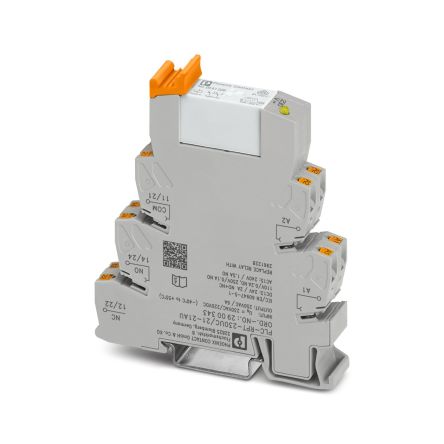Phoenix Contact PLC-RPT-230UC/21-21AU Series Interface Relay, DIN Rail Mount, 230V ac Coil, DPDT, 2-Pole [2900343]; 212-7297
