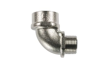 HellermannTyton 90° Elbow, Conduit Fitting, M40, Nickel Plated Brass, Metal [166-50005 A90FM-M40-NPB-ML]; 216-4065
