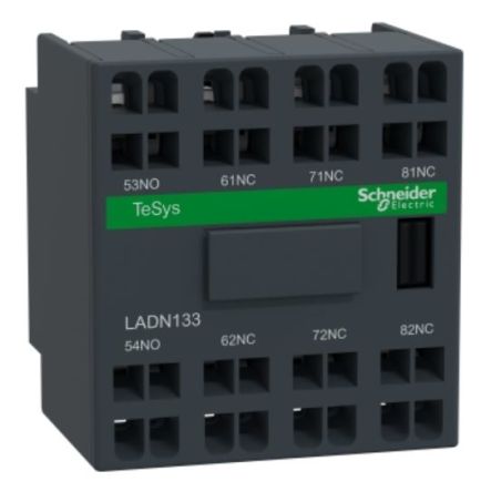 Schneider Electric Auxiliary Contact Block, 1NO + 3NC, Front Mount, Tesys LADN [LADN133]; 221-1134