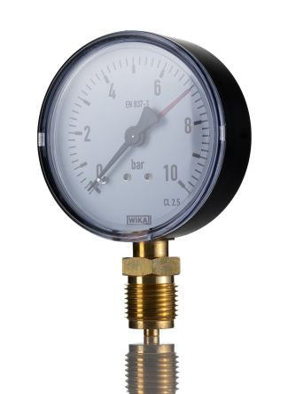 WIKA G 1/2 Analogue Pressure Gauge 25bar Bottom Entry 80mm Outside Diameter [9032240]; 222-7776