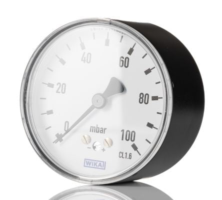 WIKA G 1/4 Analogue Pressure Gauge 0bar Back Entry 63mm Outside Diameter [9850562]; 222-9337