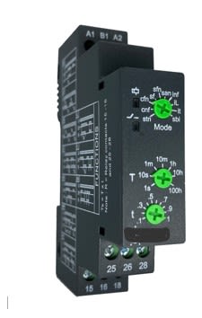 RS PRO DIN Rail Mount Timer Relay, 12 → 240V ac, 2-Contact, 0.1s to 100h, DPDT [0]; 225-7036