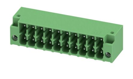 Phoenix Contact, 3.5mm Pitch, DMC 1.5, 10 Way, Right Angle, Pluggable Terminal Block, Header, Through Hole, Solder [1053873]; 228-6985