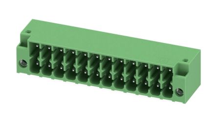 Phoenix Contact, 3.5mm Pitch, DMC 1.5, 12 Way, Right Angle, Pluggable Terminal Block, Header, Through Hole, Solder [1053875]; 228-6987