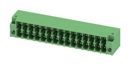 Phoenix Contact, 3.5mm Pitch, DMC 1.5, 15 Way, Right Angle, Pluggable Terminal Block, Header, Through Hole, Solder [1053878]; 228-6990