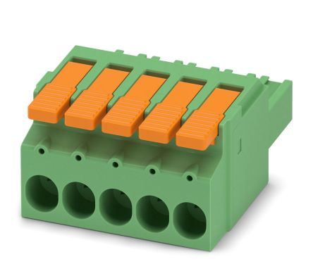 Phoenix Contact, 7.62mm Pitch, LPC 6, 5 Way, , Pluggable Terminal Block, Plug, Cable Mount, Push-In Termination, 1716925 [1716925]; 228-7037