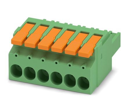 Phoenix Contact, 7.62mm Pitch, LPC 6, 6 Way, , Pluggable Terminal Block, Plug, Cable Mount, Push-In Termination, 1716926 [1716926]; 228-7038