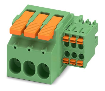 Phoenix Contact, 7.62mm Pitch, LPCH 6, 9 Way, , Pluggable Terminal Block, Hybrid Plug, Cable Mount, Push-In [1716954]; 228-7046