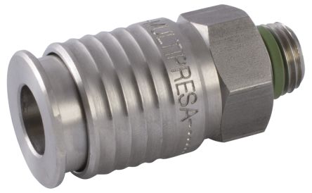 RS PRO Steel Male Pneumatic Straight Threaded-to-Tube Adapter, 1/4 in Male 4mm Threaded, Tube [0]; 231-2684