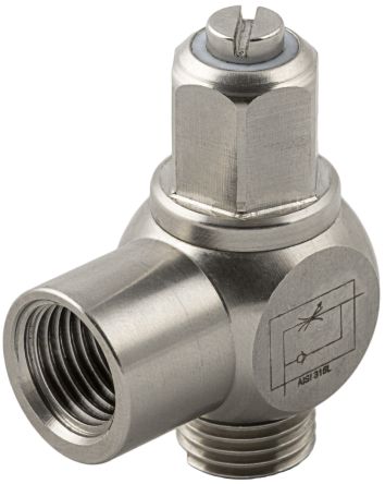 RS PRO 66070 Series Threaded Flow Regulator, 1/8 in Male Inlet Port, 1/8in Tube Inlet Port x 1/8 in Female Outlet Port [0]; 231-2706