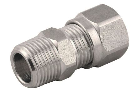 RS PRO 69480 Series Straight Fitting, BSP 1/8 Male to Push In 8 mm, Threaded-to-Tube Connection Style [0]; 231-2735