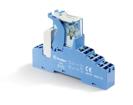 Finder 4C Series Interface Relay Module, DIN Rail Mount, 48V dc Coil, DPDT, 2-Pole, 16A Load [4C.P2.9.048.0050SPA]; 231-5461
