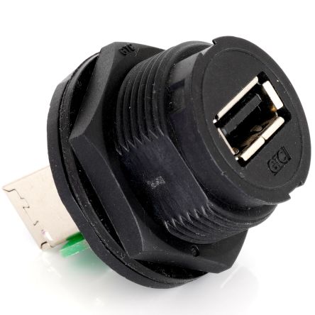 RS PRO Straight, Panel Mount, Socket- Single Port Type A 2.0 IP67 Coupler [0]; 231-7879