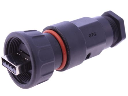 RS PRO Straight, Cable Mount, Socket- Single Port Type A 2.0 IP67 Type A USB Connector [0]; 231-7882