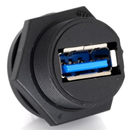 RS PRO Straight, Panel Mount, Socket- Single Port Type A 3.0 IP67 Type A USB Connector [0]; 231-7887