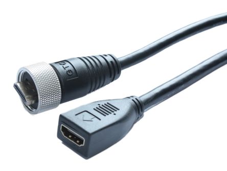 RS PRO, 2m Male HDMI to Female HDMI High Speed 4K [0]; 231-7961