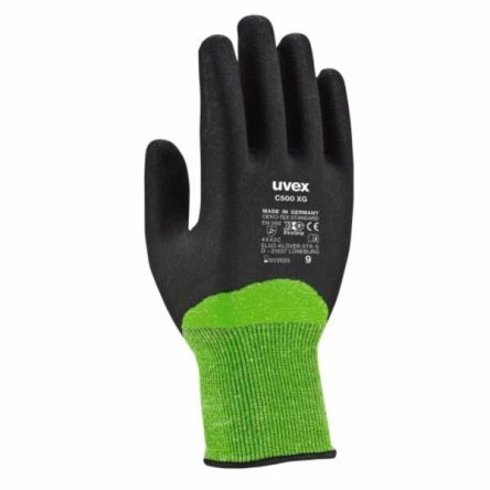 uvex C500 XG Green HPPE Cut Resistant Work Gloves, Size 10, Aqua Polymer Coating [6060010]; 231-8282