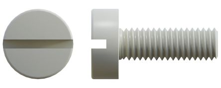 RS PRO Slot M5  Cheese Head Nylon Machine Screws DIN 84 x 25.0mm [0]; 232-6968