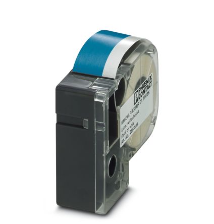 Phoenix Contact MM-EMLF White on Blue Label Printer Tape, 8m Label Length [0803947]; 233-3378