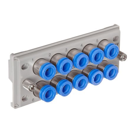 SMC KDM Series Multi-Connector Fitting, Push In 6 mm, Tube-to-Tube Connection Style [KDM10P-06]; 235-3142