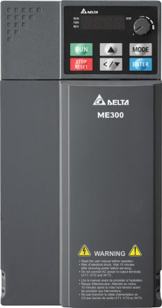 Delta Electronics Inverter Drive, 7.5 kW, 3 Phase, 460 V, 17 A, VFD-ME Series [VFD17AME43AFSAA]; 236-2530