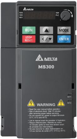Delta Electronics Inverter Drive, 2.2 kW, 3 Phase, 460 V, 5.5 A, VFD-MS Series [VFD5A5MS43AFSAA]; 236-2549