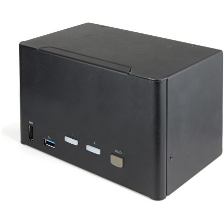 StarTech.com 23 Port Quad Monitor USB DisplayPort KVM Switch, 3.5 mm Stereo [SV231QDPU34K]; 236-8377