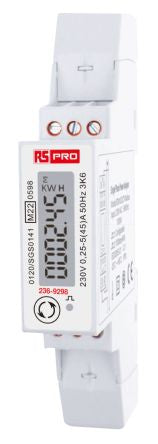RS PRO 1 Phase Backlit LCD Energy MeterEnergy Meter [0]; 236-9298