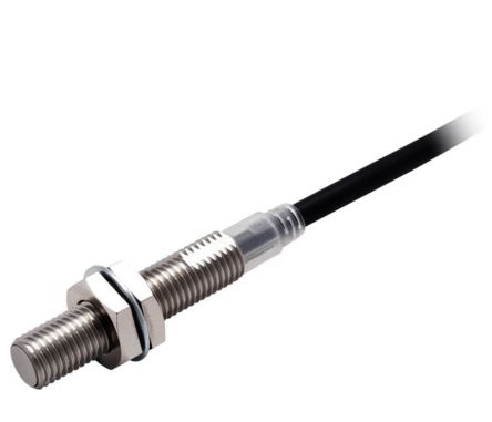 Omron Inductive Threaded Barrel Proximity Sensor, M8, 2 mm Detection, PNP NO, 10 → 30 V dc [E2E-X2B1TL8 5M]; 237-5496