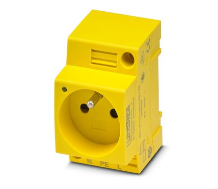 Phoenix Contact Yellow 1 Gang Plug Socket, 16A, Indoor Use [1068076]; 239-5054