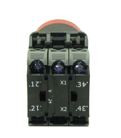 RS PRO Illuminated Push Button Complete Unit, 22.5mm Cutout, 1NO + 1NC [0]; 239-8205