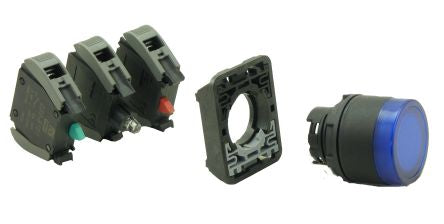 RS PRO Illuminated Push Button Complete Unit, 22.5mm Cutout, 1NO + 1NC [0]; 239-8207