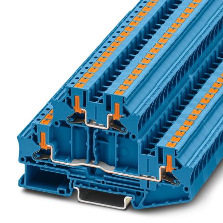 Phoenix Contact 1088738 PTTBV Series Blue, 4mm², Double-Level, Push In Termination [1088738]; 240-1064