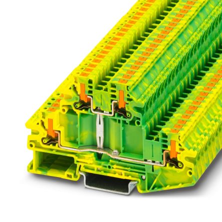 Phoenix Contact 1088774 PTTBV Series Green/Yellow, 4mm², Double-Level, Push In Termination [1088774]; 240-1065